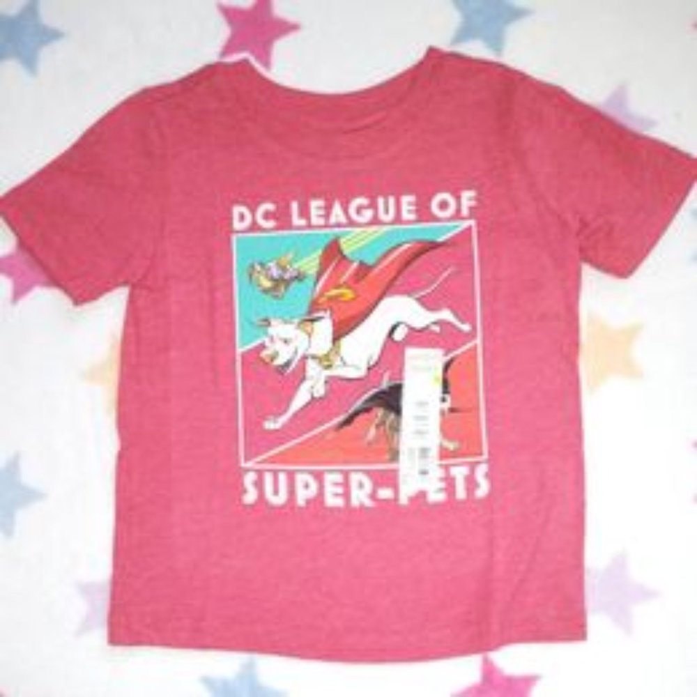 JUMPING BEANS baby toddler boy red Shirt DC LEAGUE OF SUPER-PETS 18 month K-317